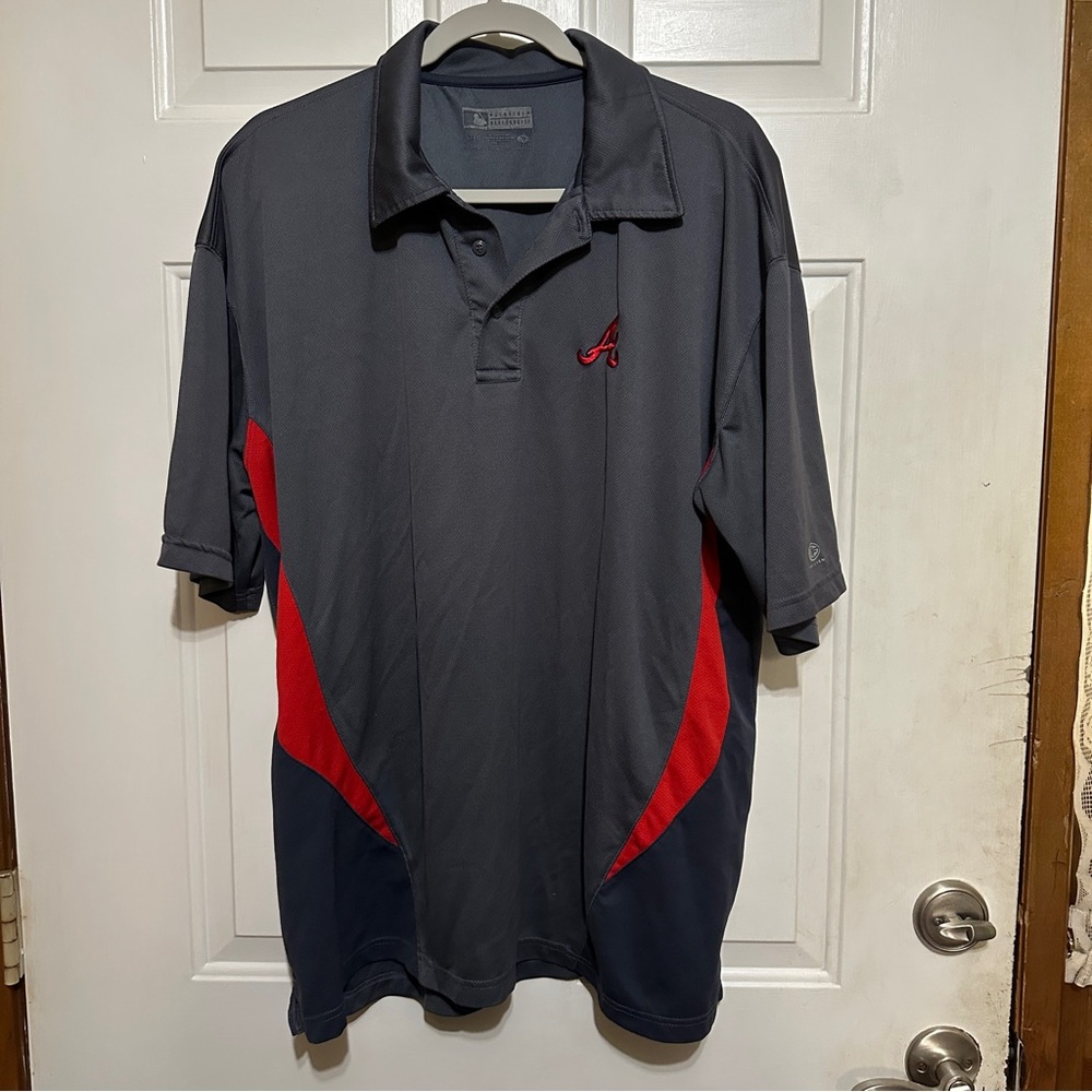 MLB Genuine Merchandise Men’s‎ XL Atlanta Braves Polo Shirt True Fan Gray